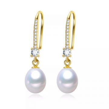 Cercei argint si perle naturale Alexis Gold